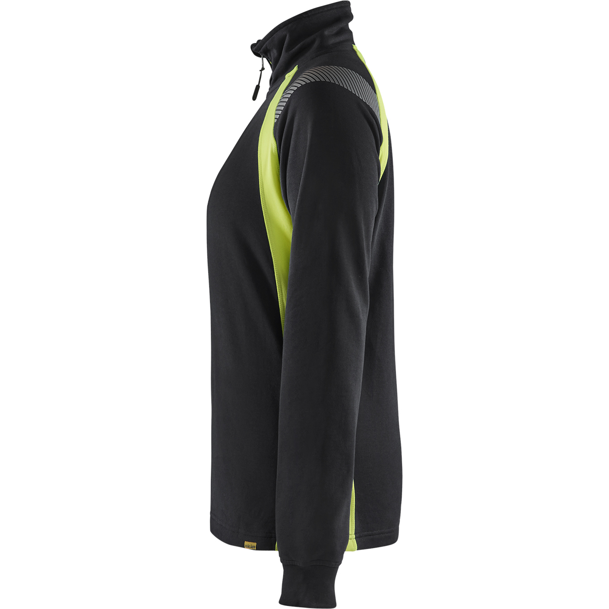 Blaklader Ladies Half Zip Sweatshirt, Black/Yellow (3)