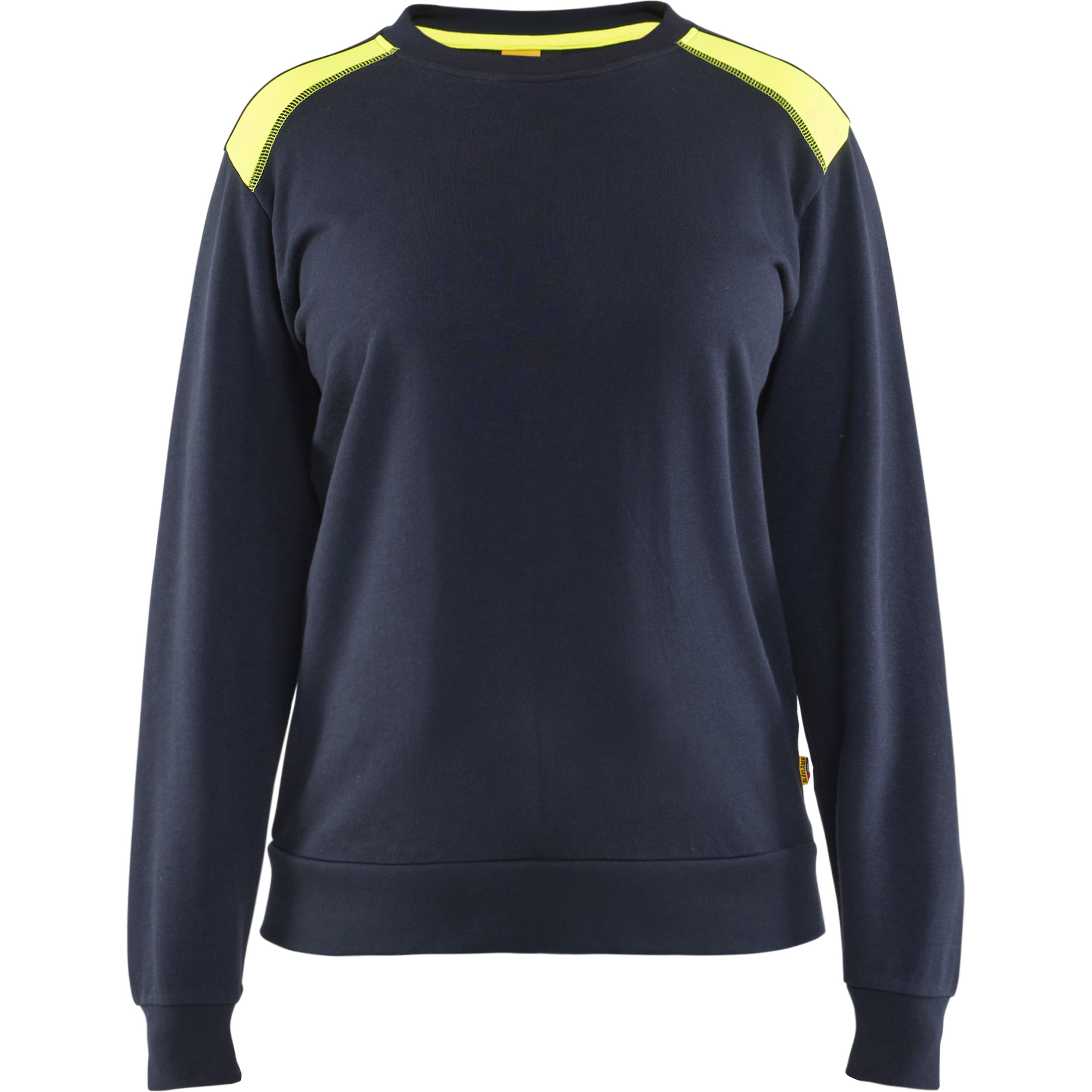 Blaklader Women's Sweatshirt, Dark Navy/Yellow