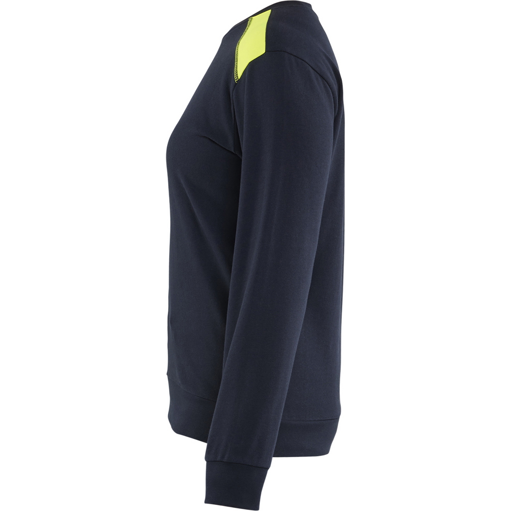 Blaklader Women's Sweatshirt, Dark Navy/Yellow (3)