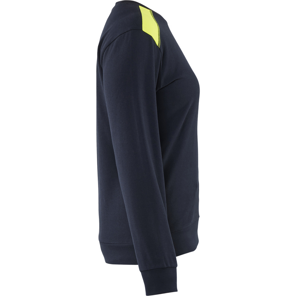 Blaklader Women's Sweatshirt, Dark Navy/Yellow (2)