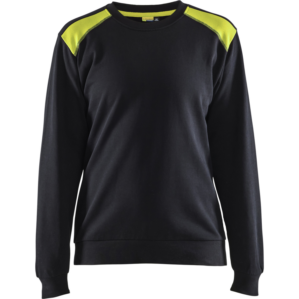 Blaklader Women's Sweatshirt, Black/Yellow