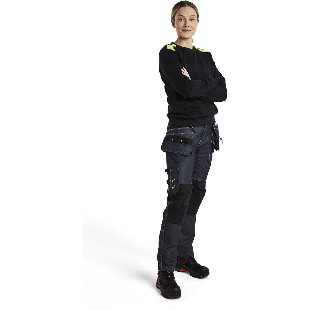 Blaklader Women's Sweatshirt, Black/Yellow (5)