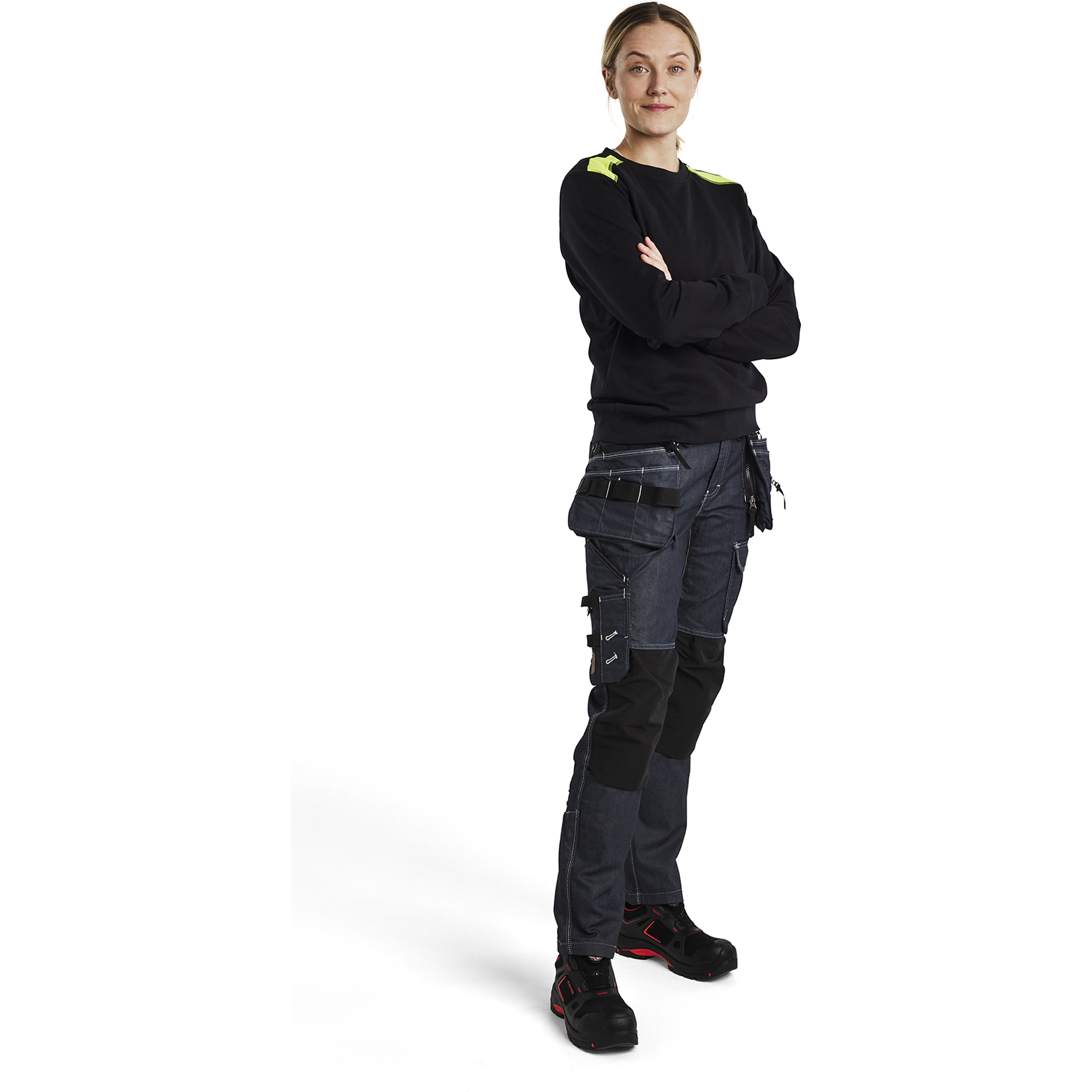 Blaklader Women's Sweatshirt, Black/Yellow (5)
