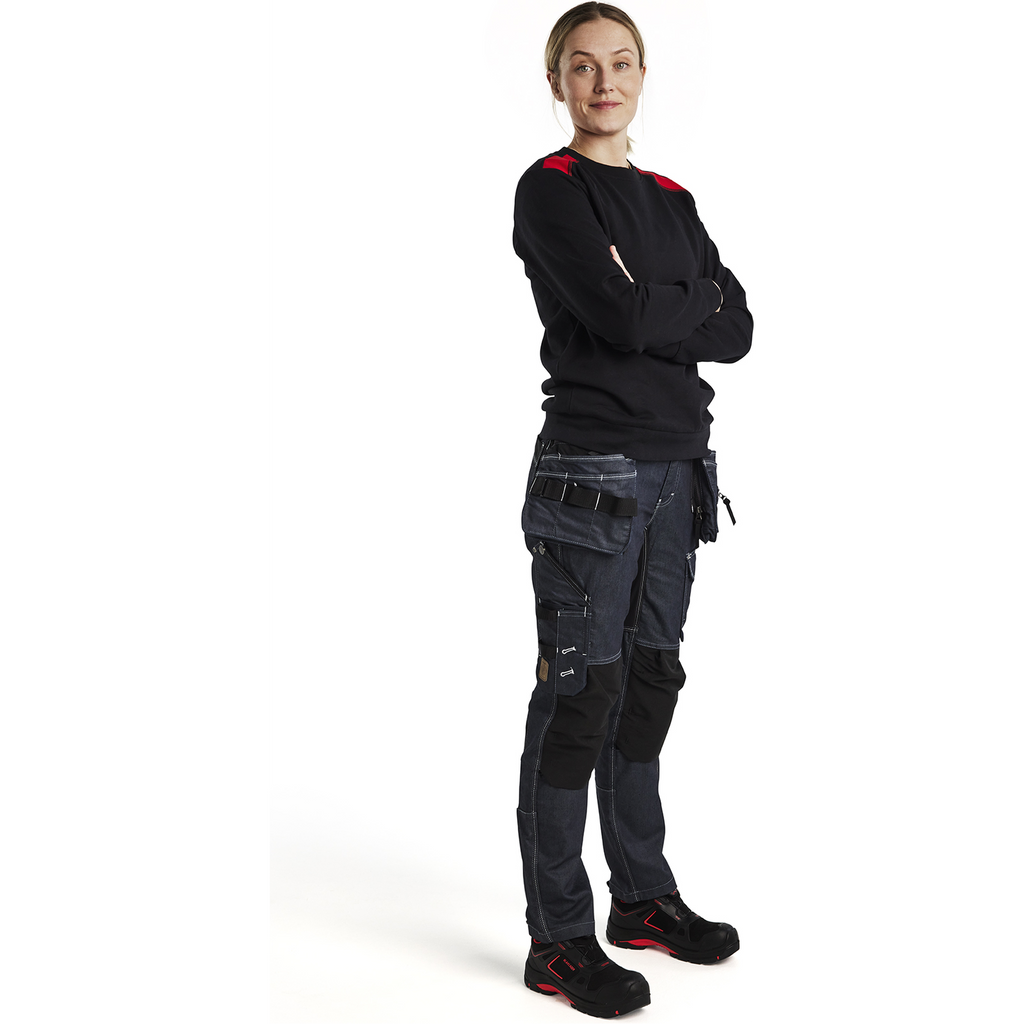 Blaklader Women's Sweatshirt, Black/Red (5)