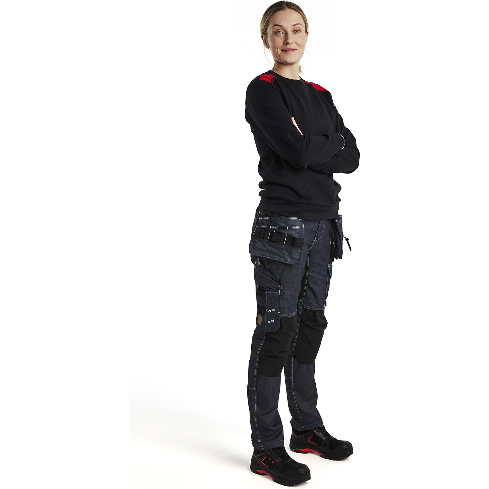 Blaklader Women's Sweatshirt, Black/Red (5)