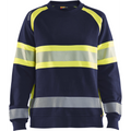 Blaklader High Vis Ladies Sweatshirt, Navy Blue/ Yellow