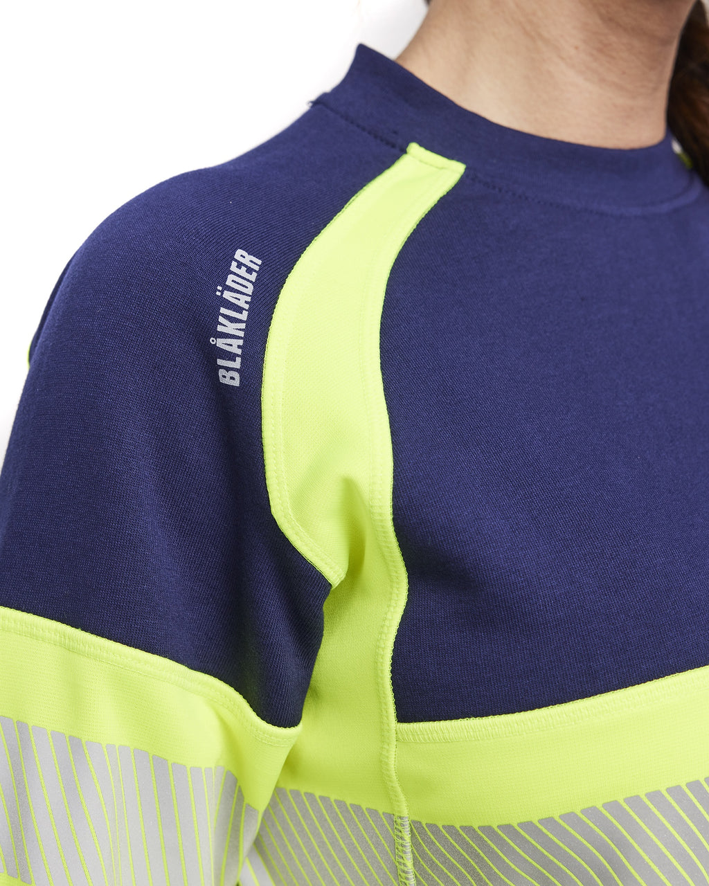 Blaklader High Vis Ladies Sweatshirt, Navy Blue/ Yellow (6)