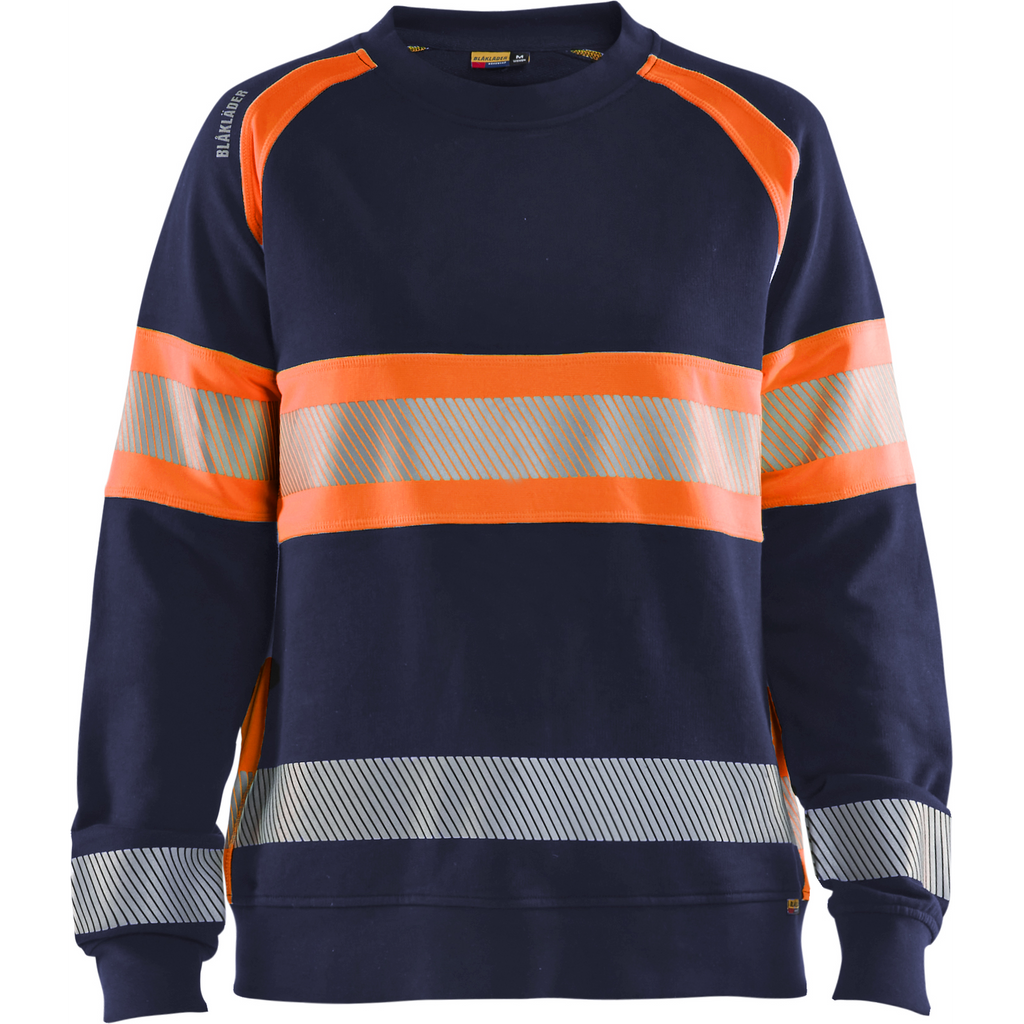Blaklader High Vis Women's Sweatshirt, Navy Blue/Orange