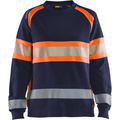 Blaklader High Vis Women's Sweatshirt, Navy Blue/Orange