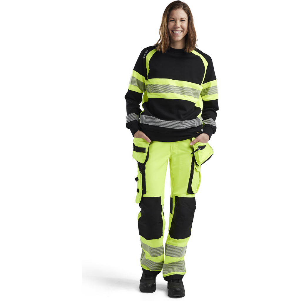Blaklader High Vis Women's Sweatshirt, Black/Yellow (5)