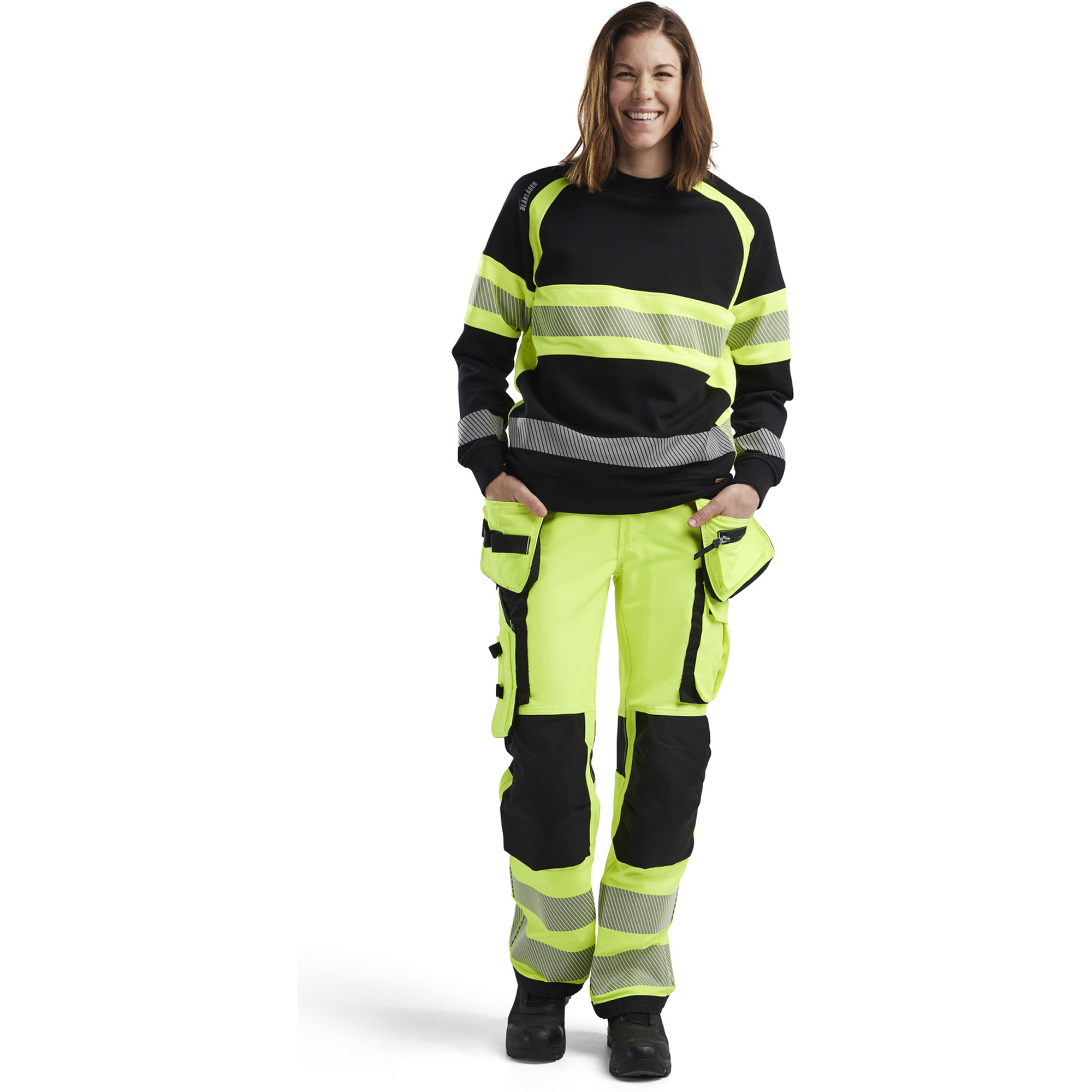 Blaklader High Vis Women's Sweatshirt, Black/Yellow (5)