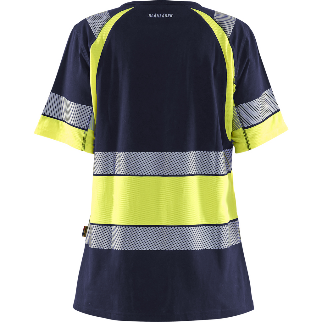 Blaklader High Vis Women's T-Shirt, Navy Blue/Yellow (4)