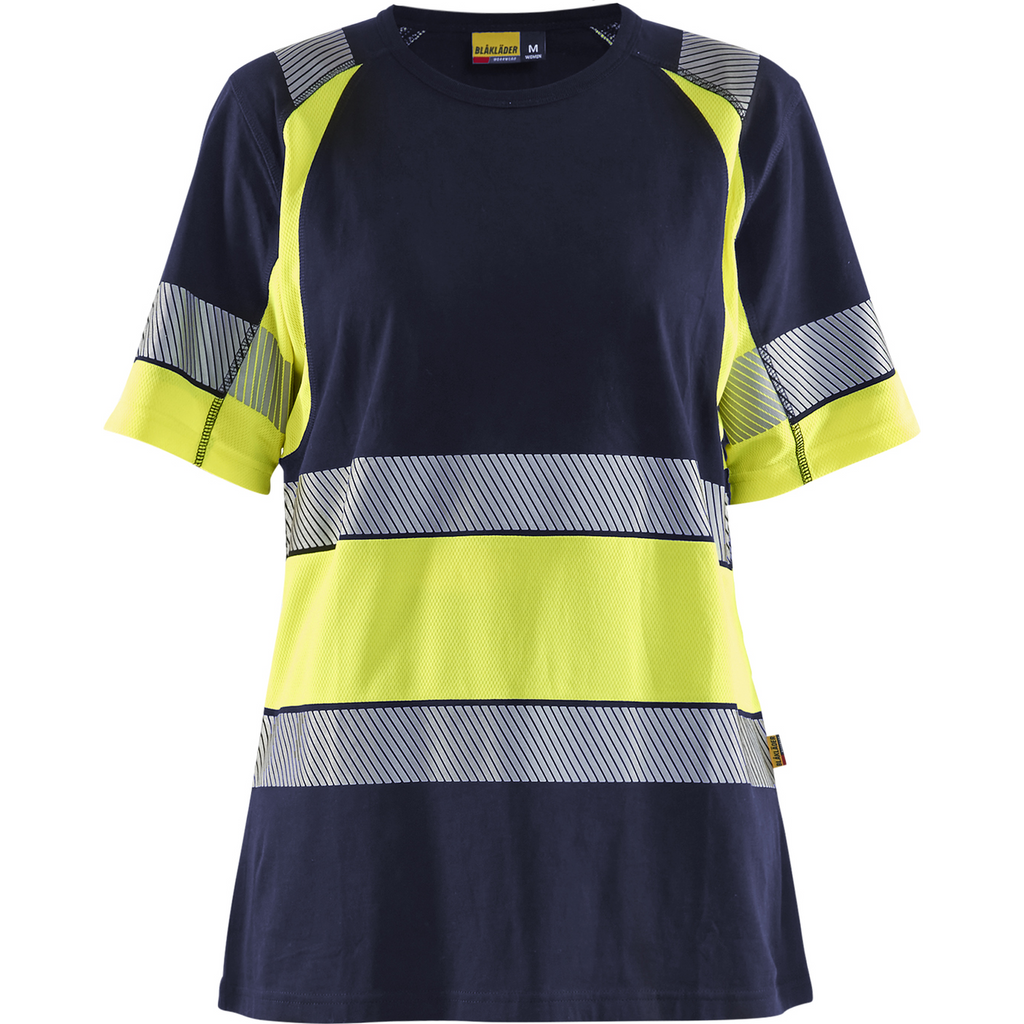 Blaklader High Vis Women's T-Shirt, Navy Blue/Yellow