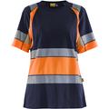 Blaklader High Vis Ladies T-Shirt, Navy Blue/Orange