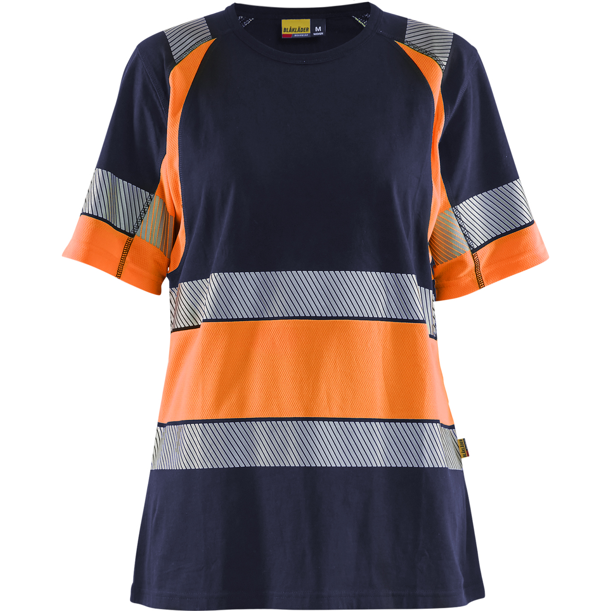 Blaklader High Vis Ladies T-Shirt, Navy Blue/Orange