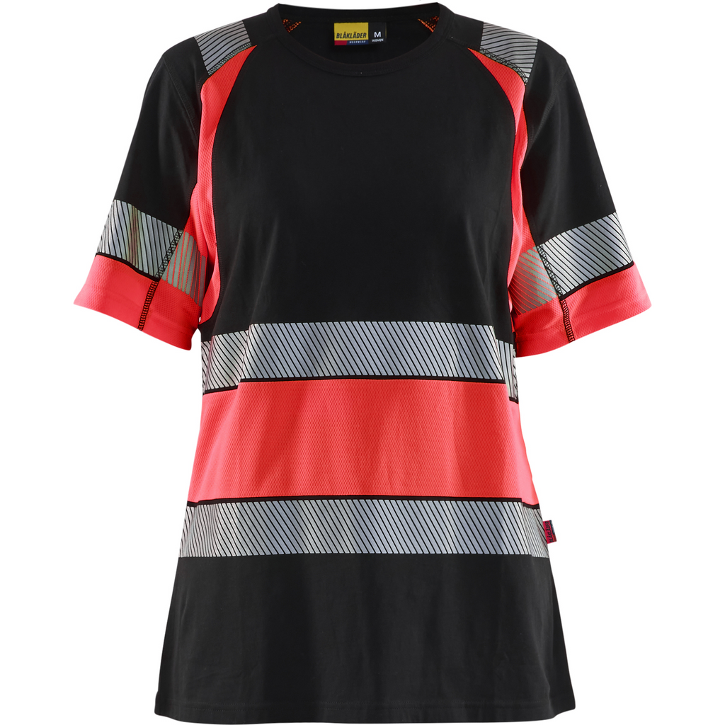 Blaklader High Vis Women's T-Shirt, Black/High Vis Red