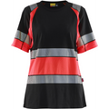 Blaklader High Vis Women's T-Shirt, Black/High Vis Red