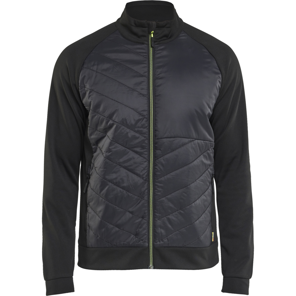 Blaklader Hybrid Sweater, Black/Hi-Vis Yellow