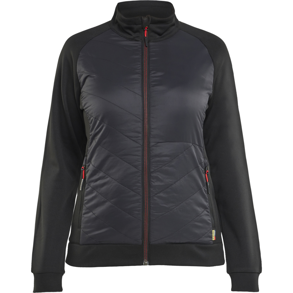 Blaklader Ladies Hybrid Sweatshirt, Black/Red