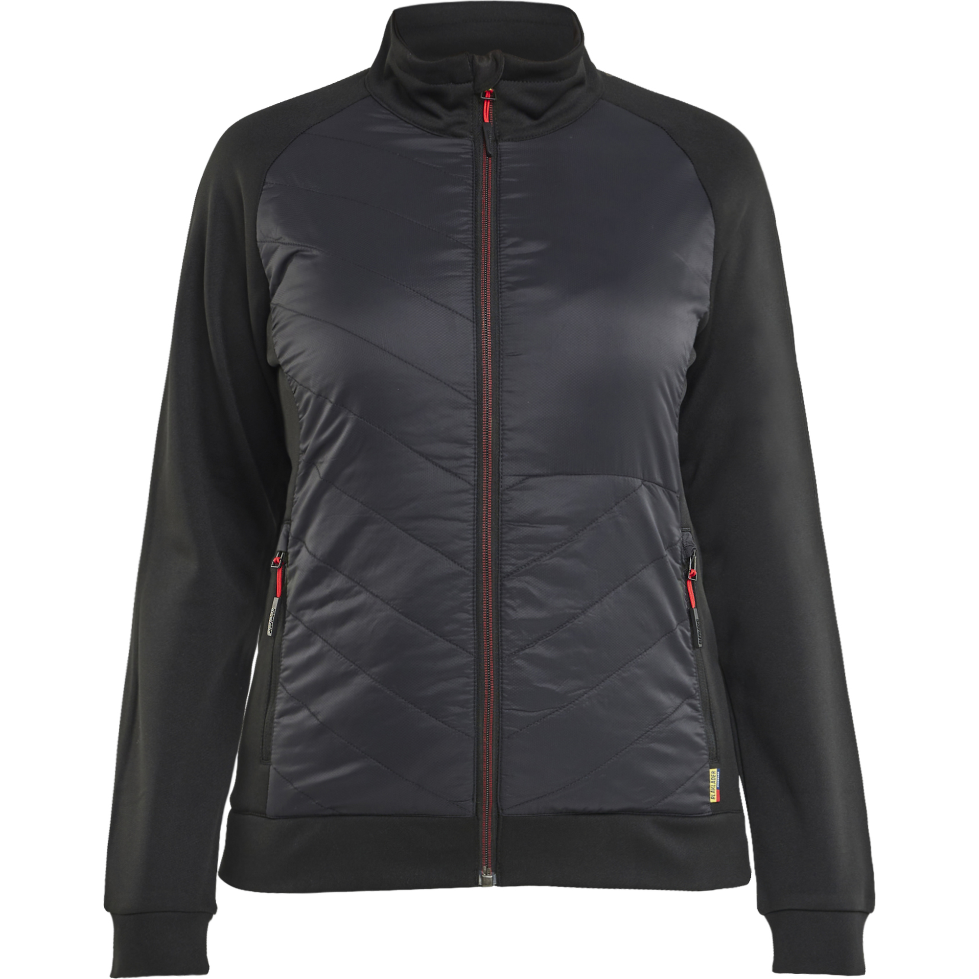 Blaklader Ladies Hybrid Sweatshirt, Black/Red