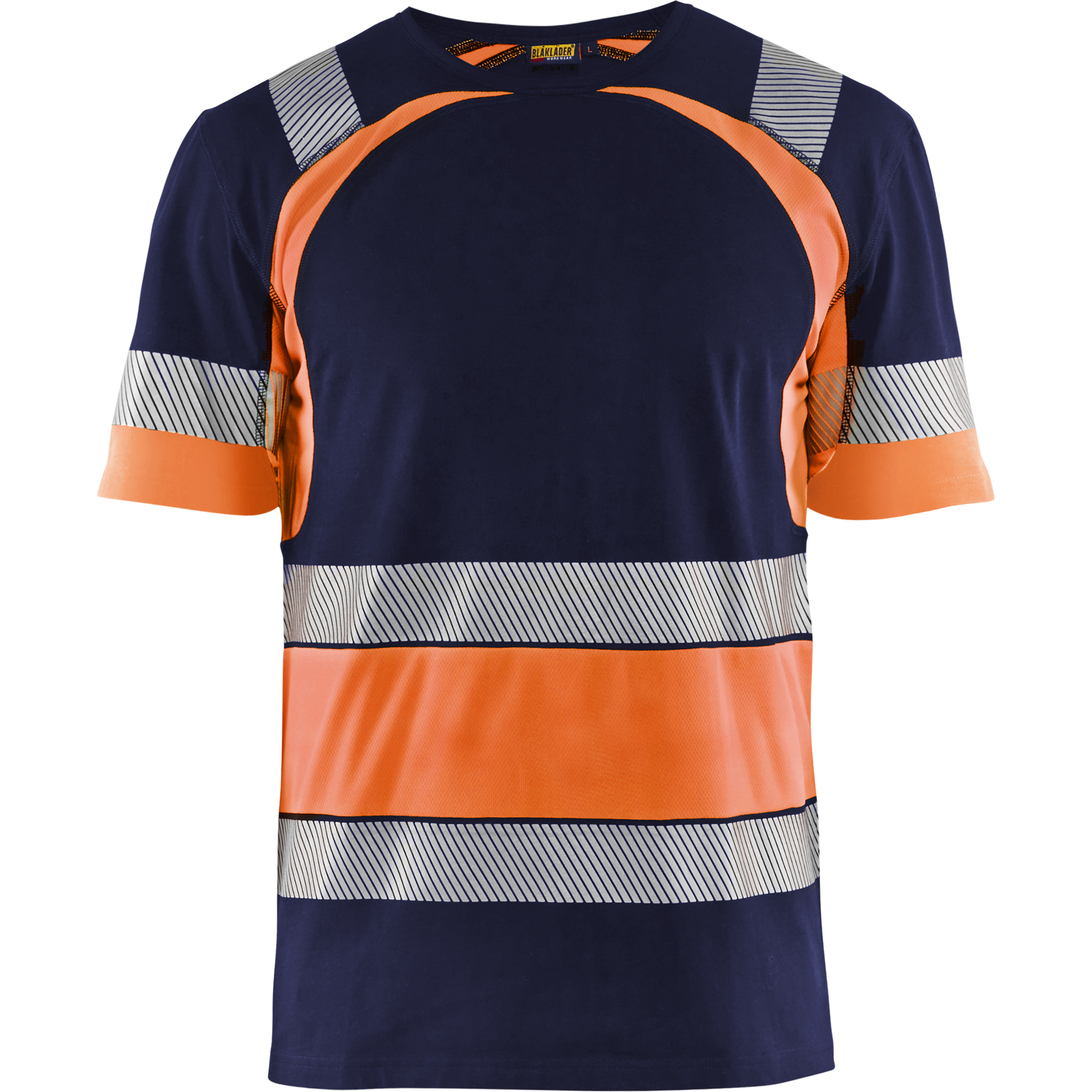 Blaklader High Vis T-Shirt, Navy Blue/Orange