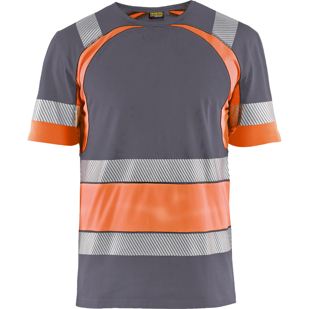 Blaklader High Vis T-Shirt, Medium Grey/Orange