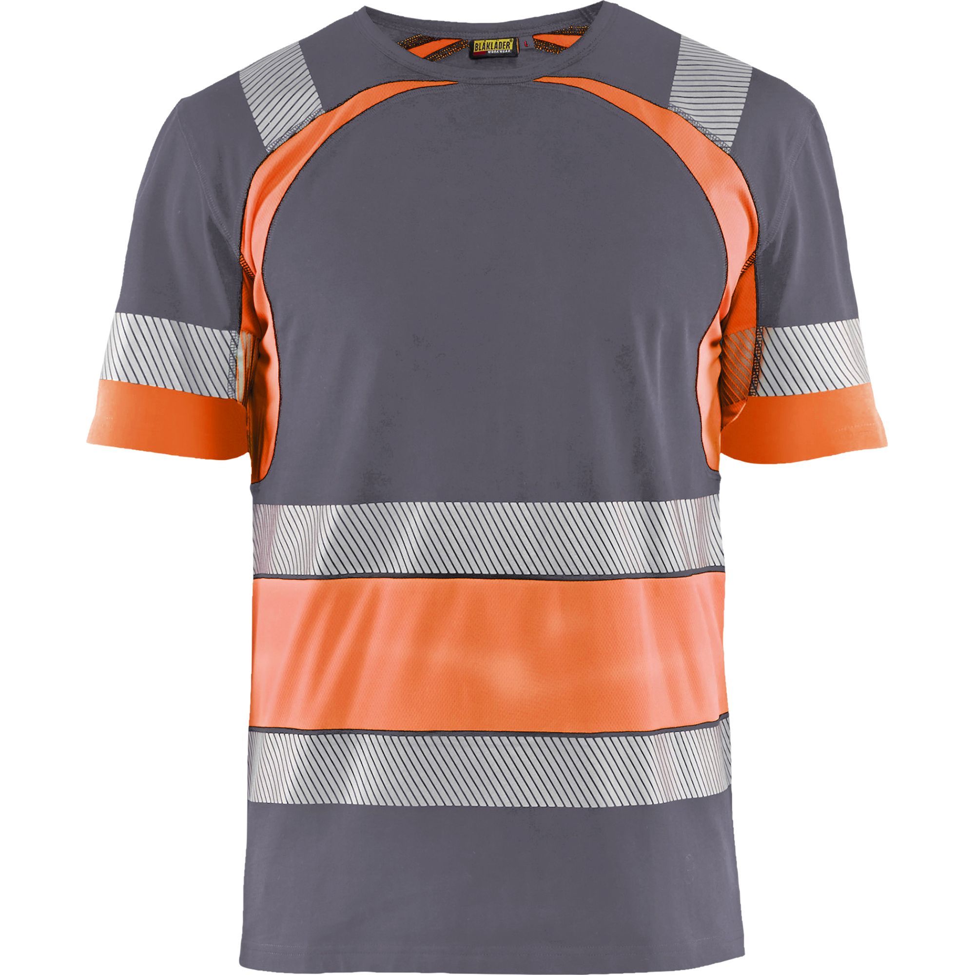 Blaklader High Vis T-Shirt, Medium Grey/Orange
