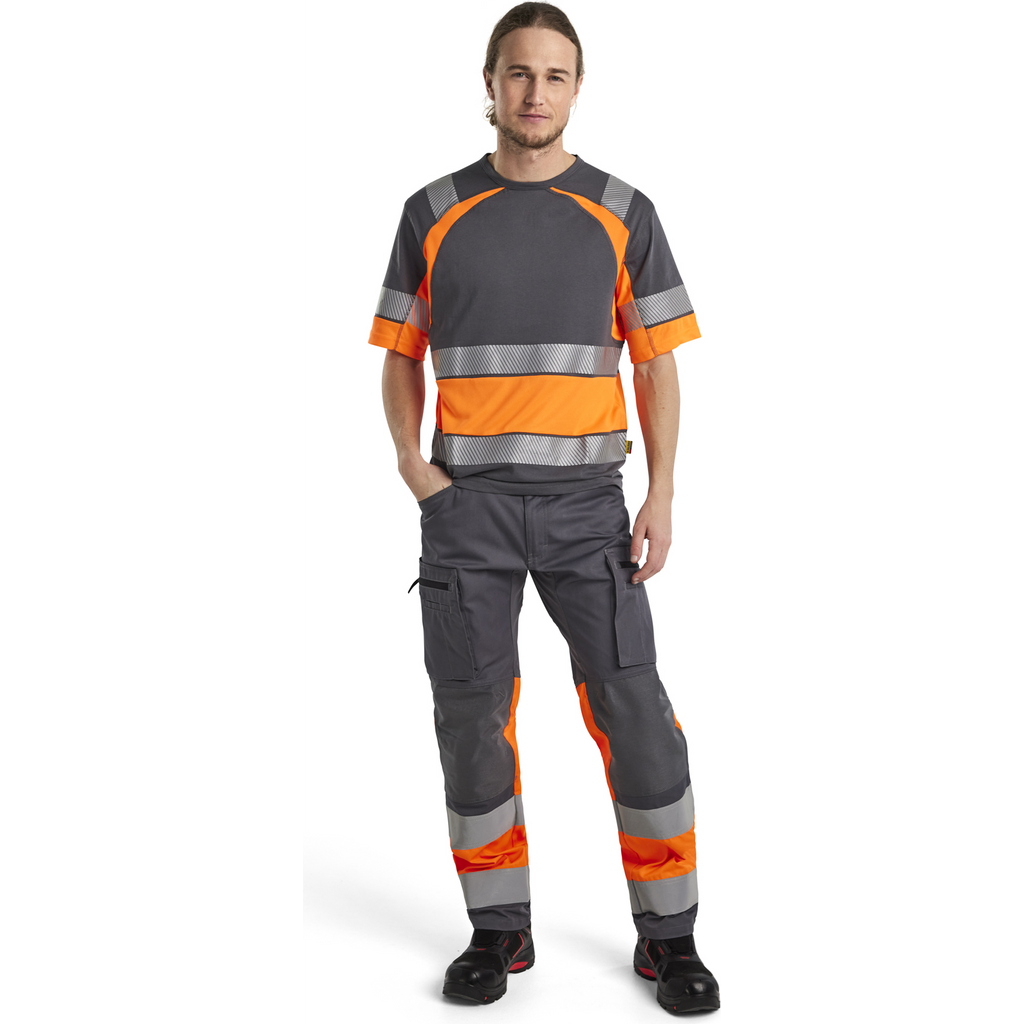 Blaklader High Vis T-Shirt, Medium Grey/Orange (5)