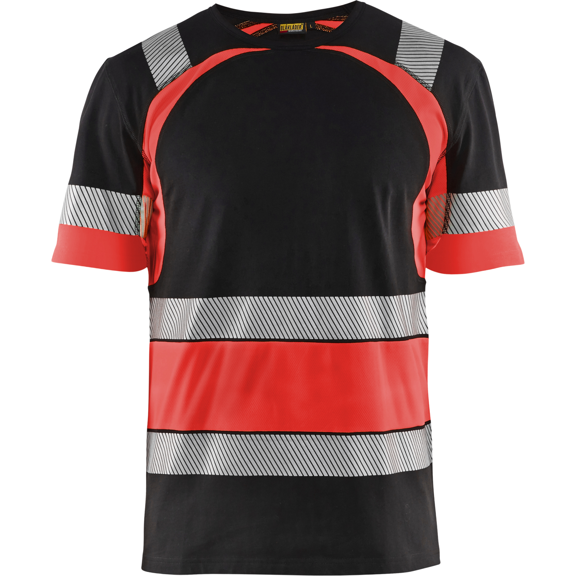 Blaklader High Vis T-Shirt, Black/High Vis Red
