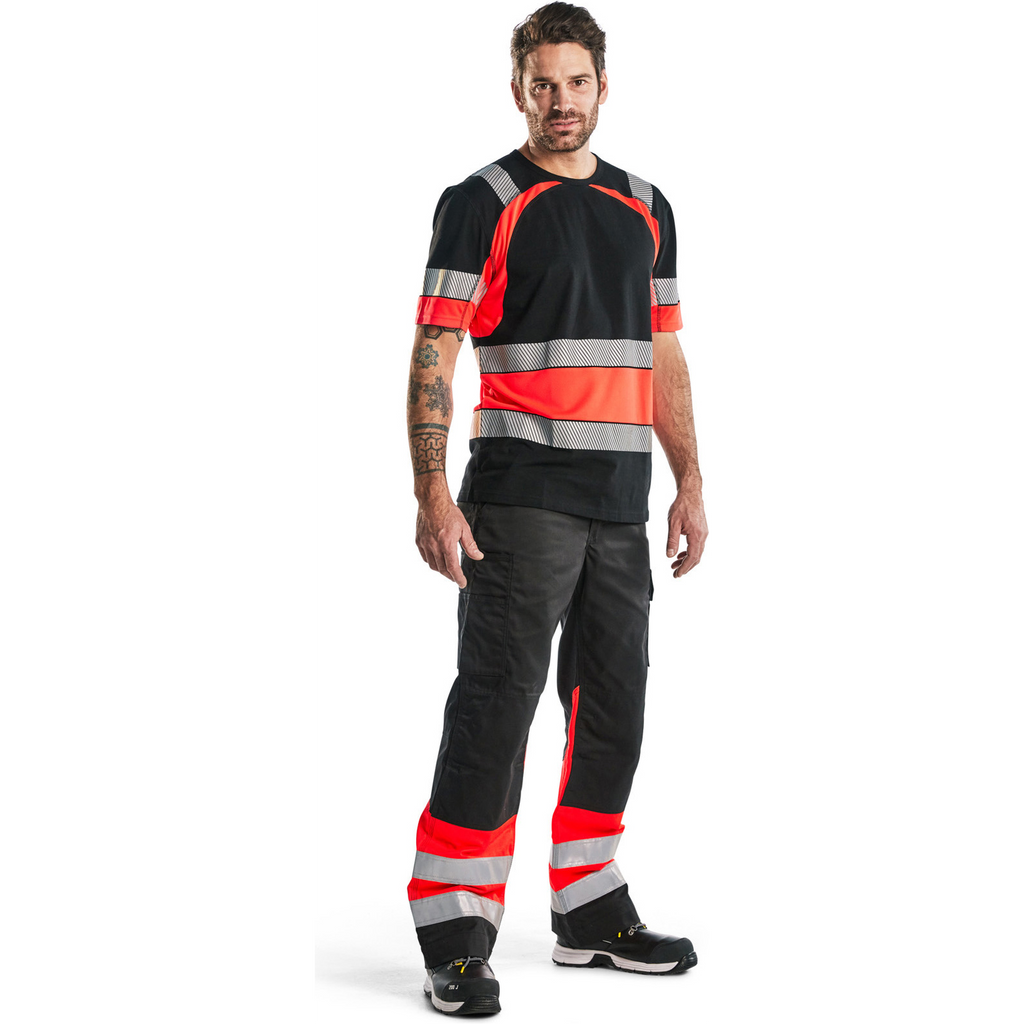 Blaklader High Vis T-Shirt, Black/High Vis Red (5)