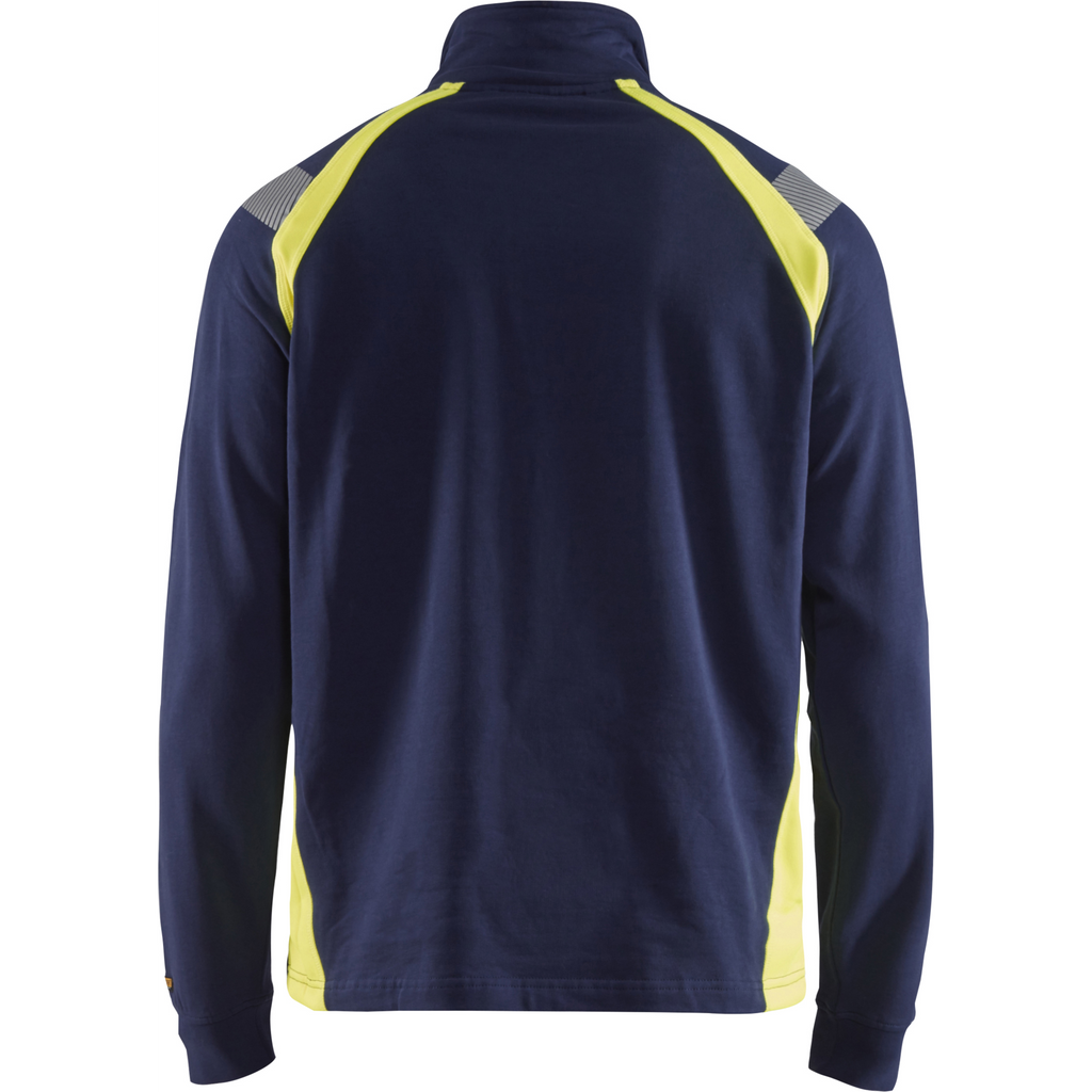 Blaklader Half-Zip Sweatshirt, Navy Blue/ Yellow (4)