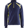 Blaklader Half-Zip Sweatshirt, Navy Blue/ Yellow