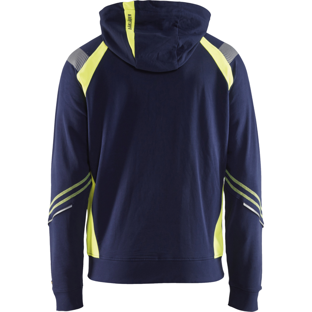 Blaklader Zip Sweatshirt, Navy/ Yellow (4)