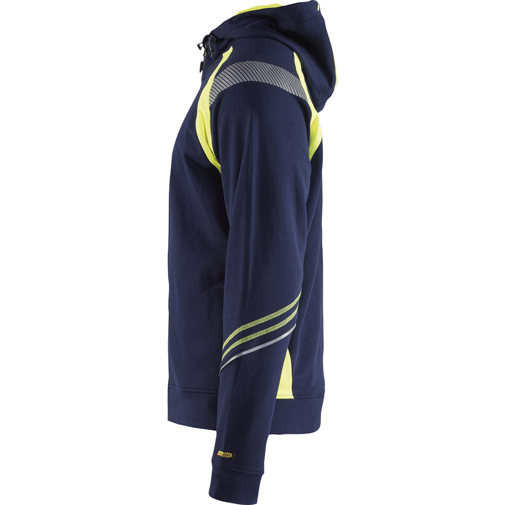 Blaklader Zip Sweatshirt, Navy/ Yellow (3)