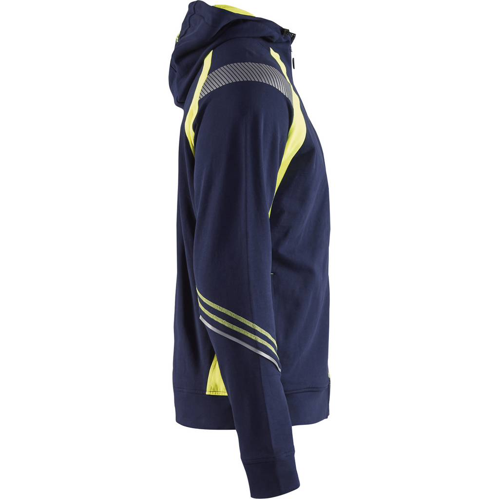 Blaklader Zip Sweatshirt, Navy/ Yellow (2)