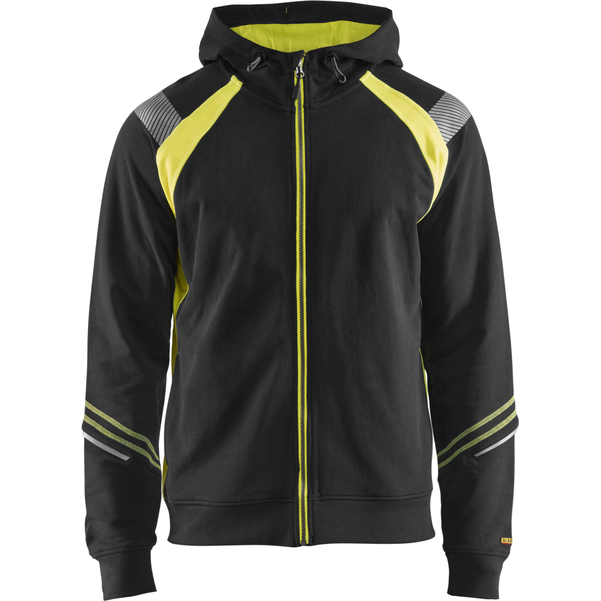 Blaklader Zip Sweatshirt, Black/Yellow