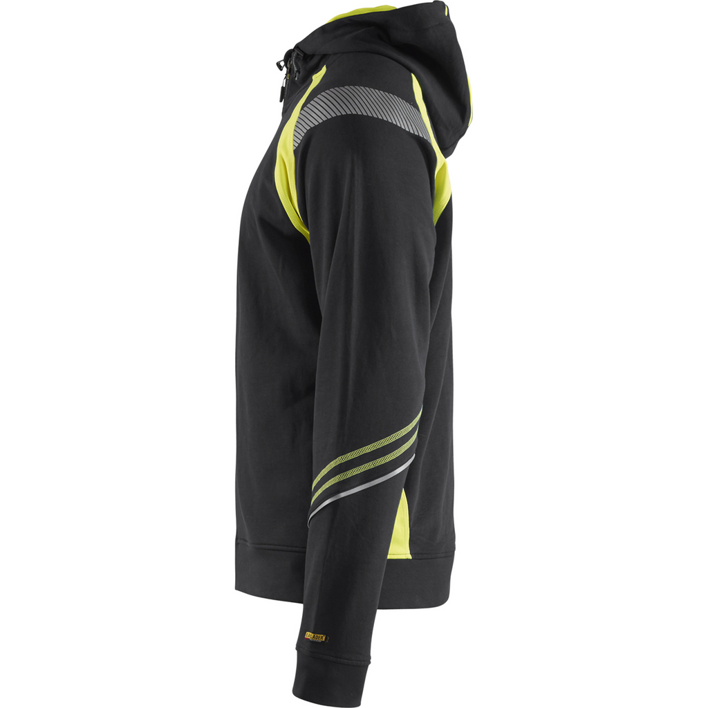 Blaklader Zip Sweatshirt, Black/Yellow (3)