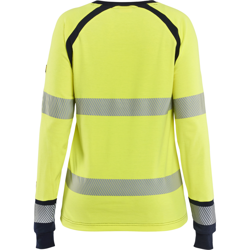 Blaklader Ladies Multinorm Long Sleeve Shirt, Yellow/Navy Blue (4)