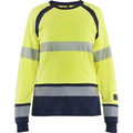 Blaklader Ladies Multinorm Long Sleeve Shirt, Yellow/Navy Blue