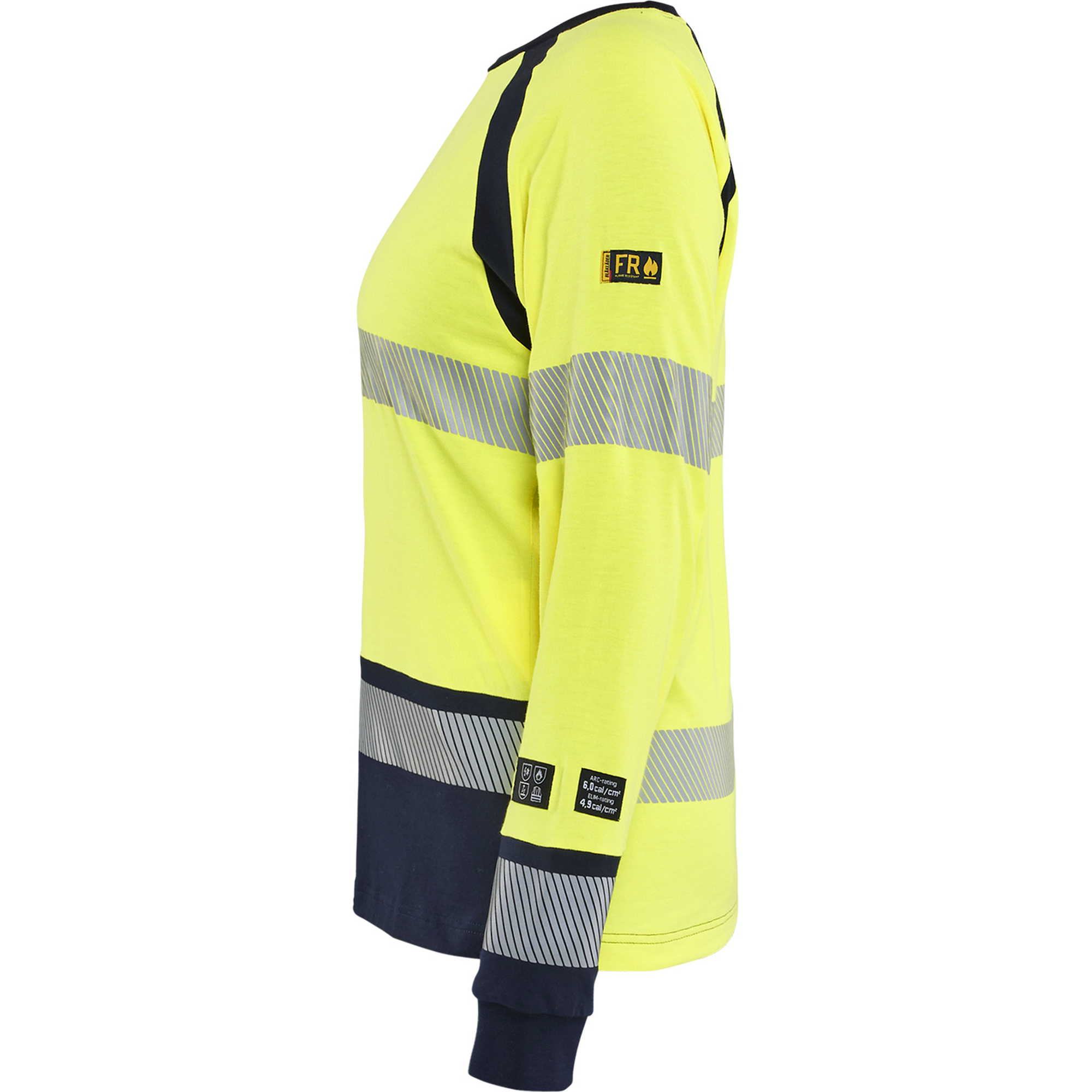 Blaklader Ladies Multinorm Long Sleeve Shirt, Yellow/Navy Blue (3)
