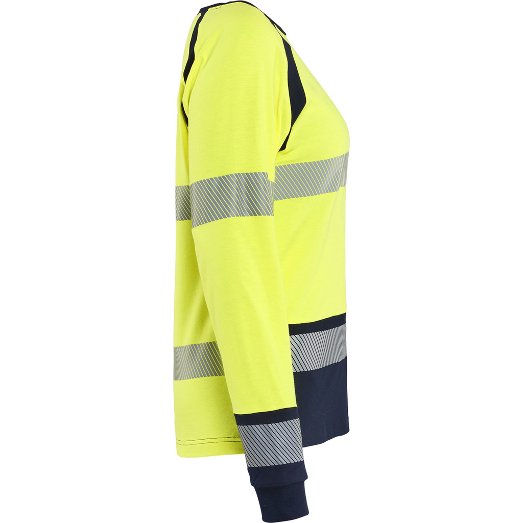 Blaklader Ladies Multinorm Long Sleeve Shirt, Yellow/Navy Blue (2)