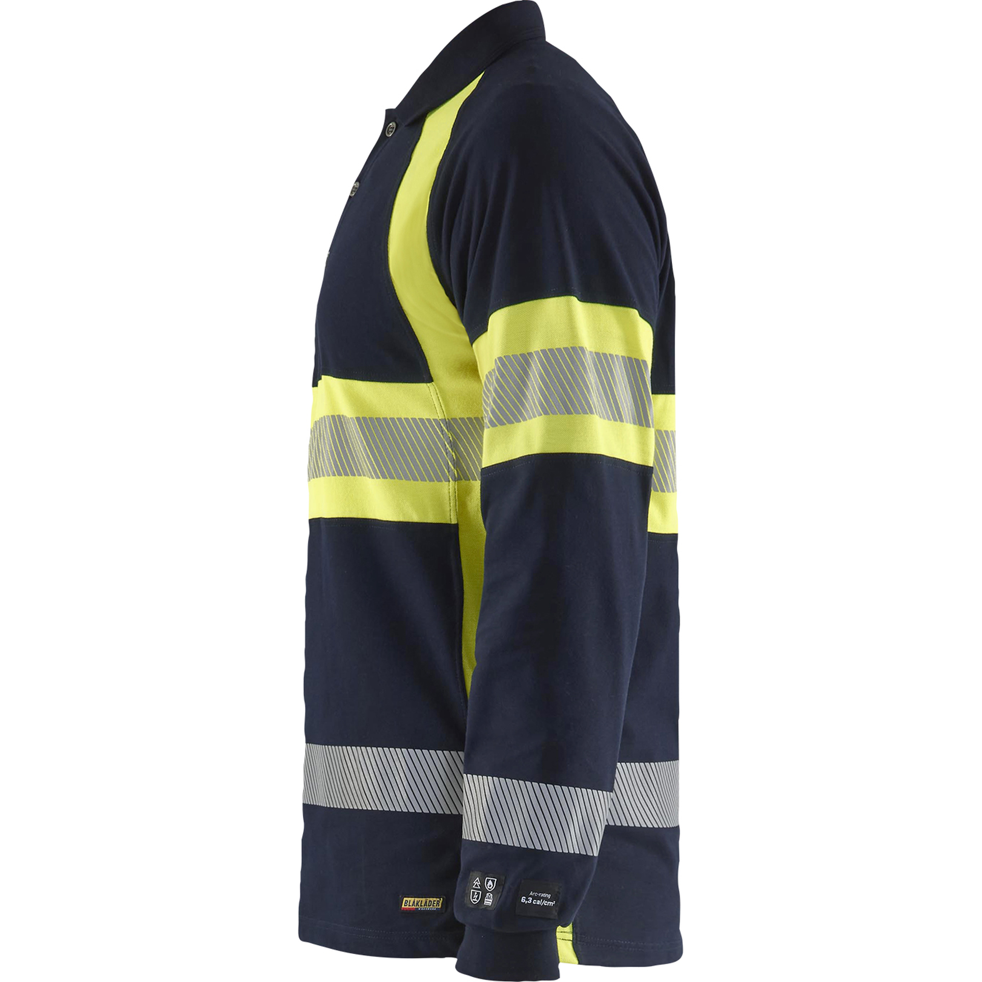 Blaklader Long Sleeve Polo Shirt Multinorm, Navy Blue/ Yellow (3)