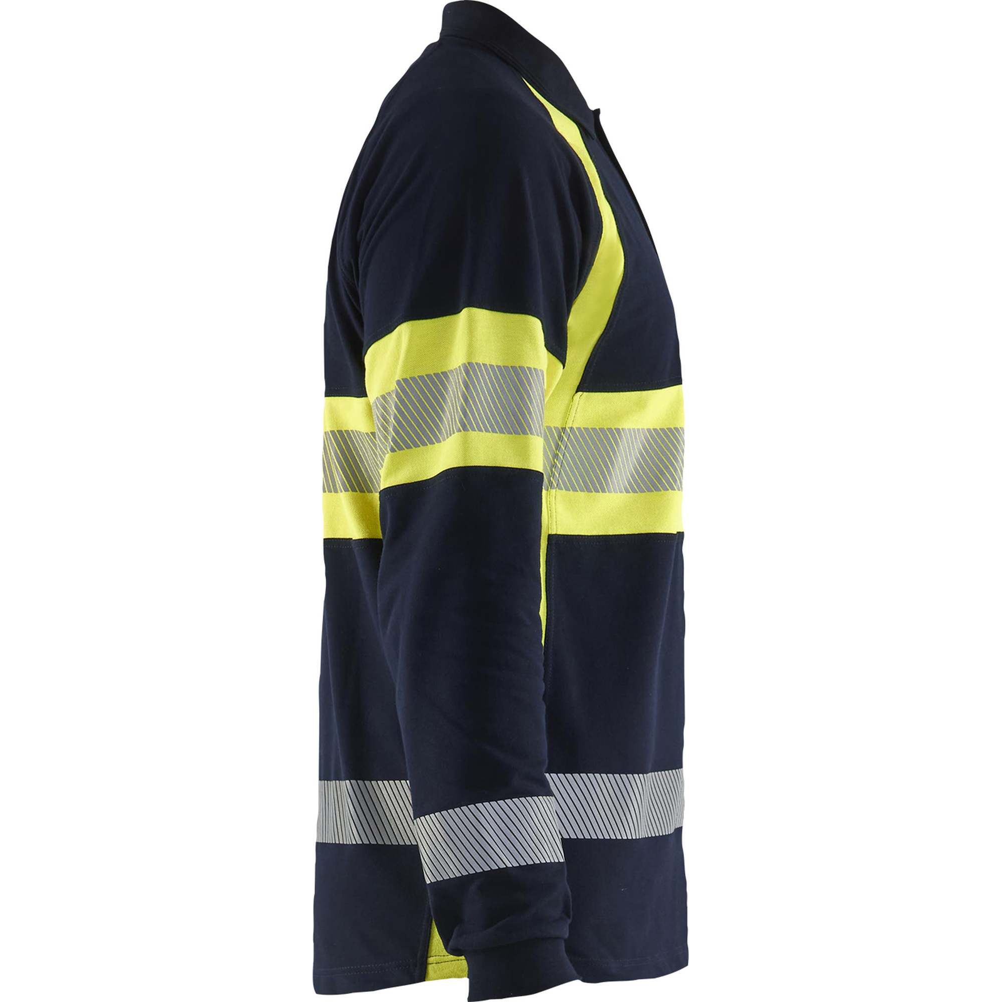 Blaklader Long Sleeve Polo Shirt Multinorm, Navy Blue/ Yellow (2)