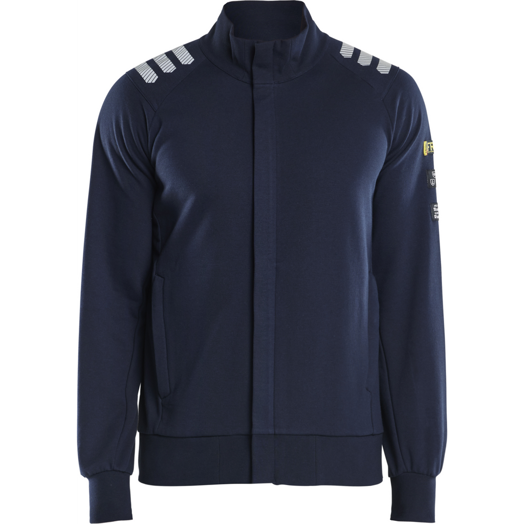 Blaklader Flame Resistant Sweatshirt with Zipper, Navy Blue