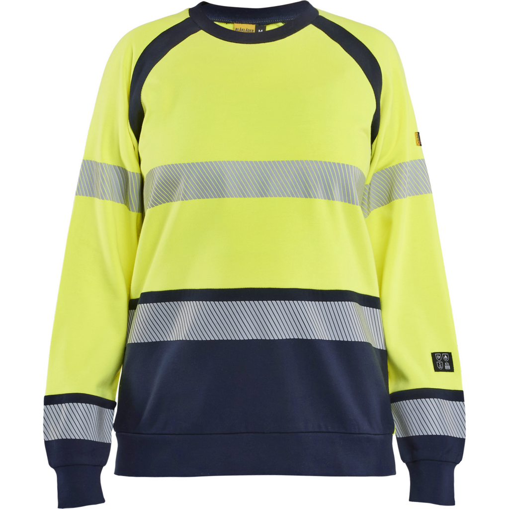 Blaklader Ladies Multinorm Sweatshirt, Yellow/Navy