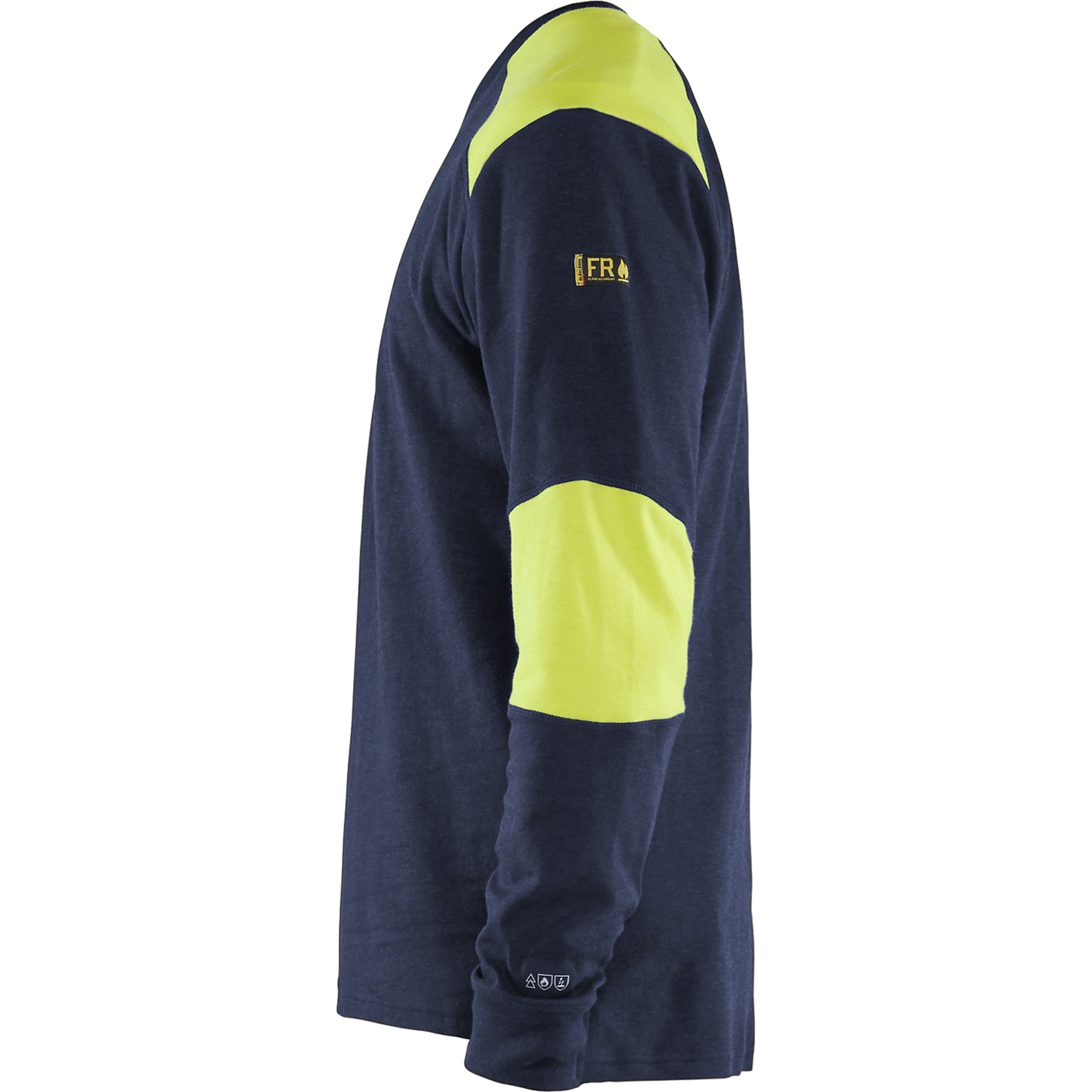 Blaklader Flame Resistant Long Sleeve Shirt, Navy/Yellow (3)