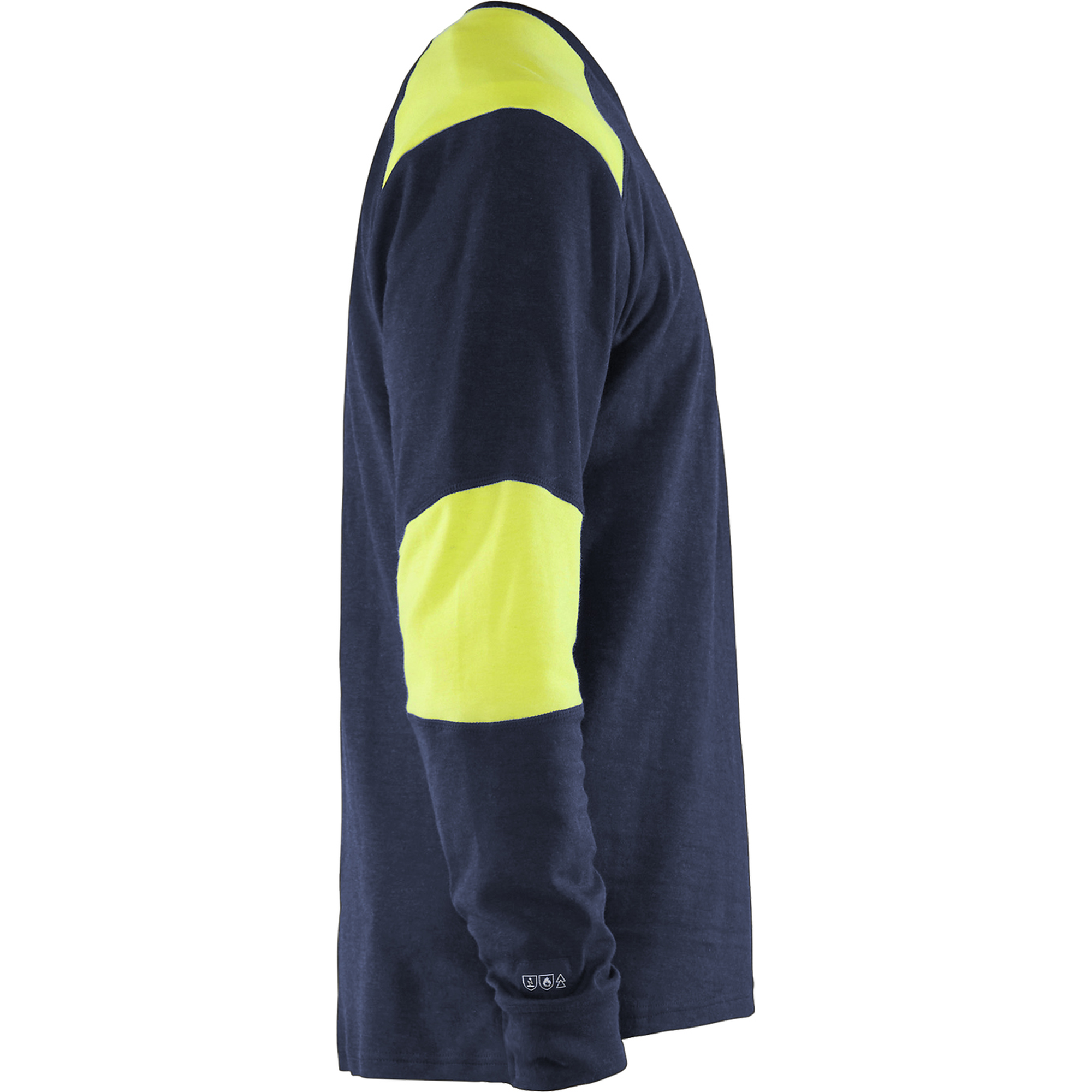 Blaklader Flame Resistant Long Sleeve Shirt, Navy/Yellow (2)