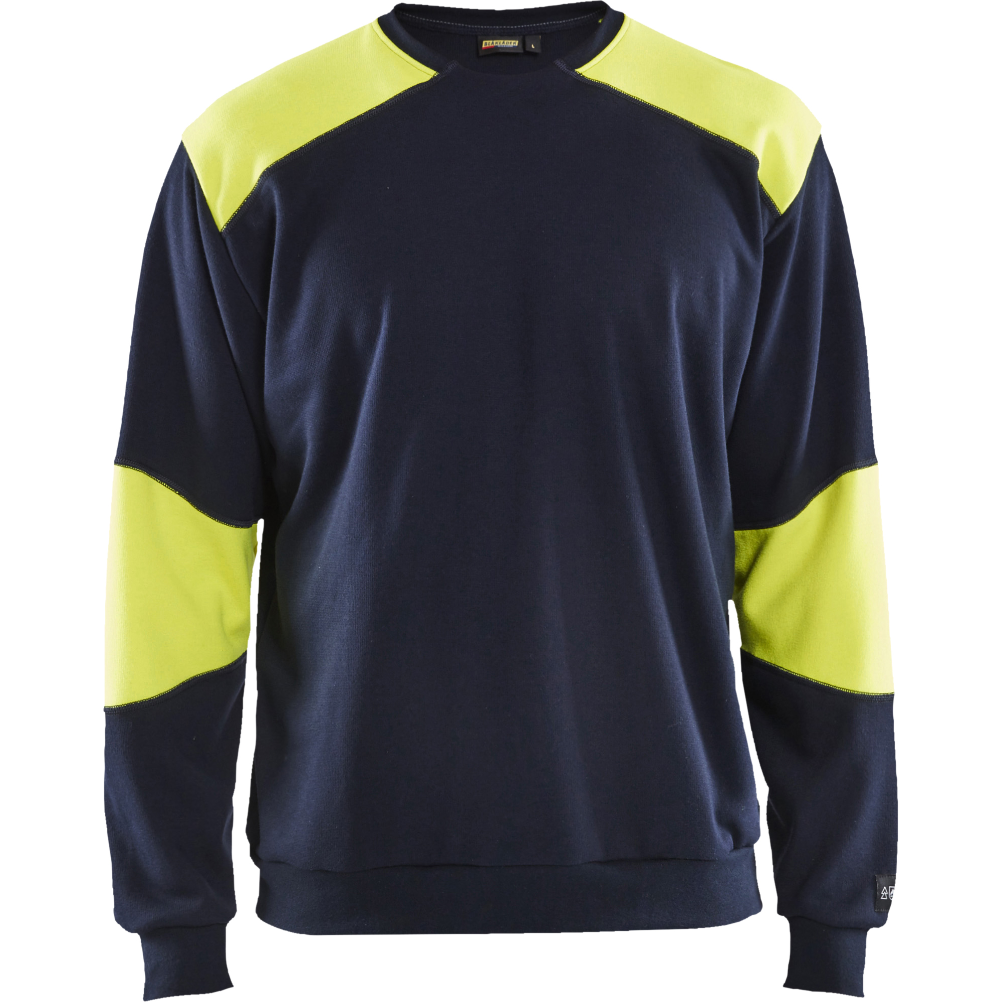 Blaklader Flame Resistant Sweatshirt, Navy/Yellow