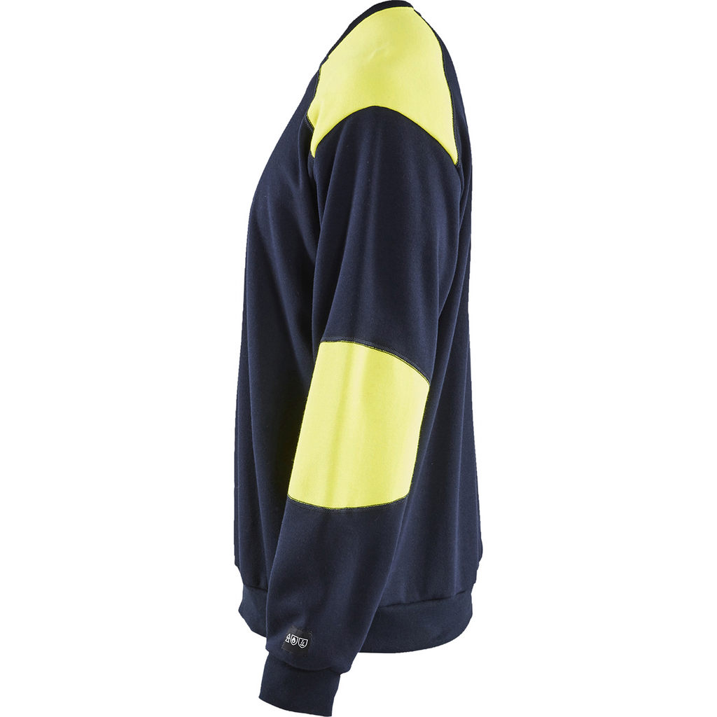 Blaklader Flame Resistant Sweatshirt, Navy/Yellow (3)