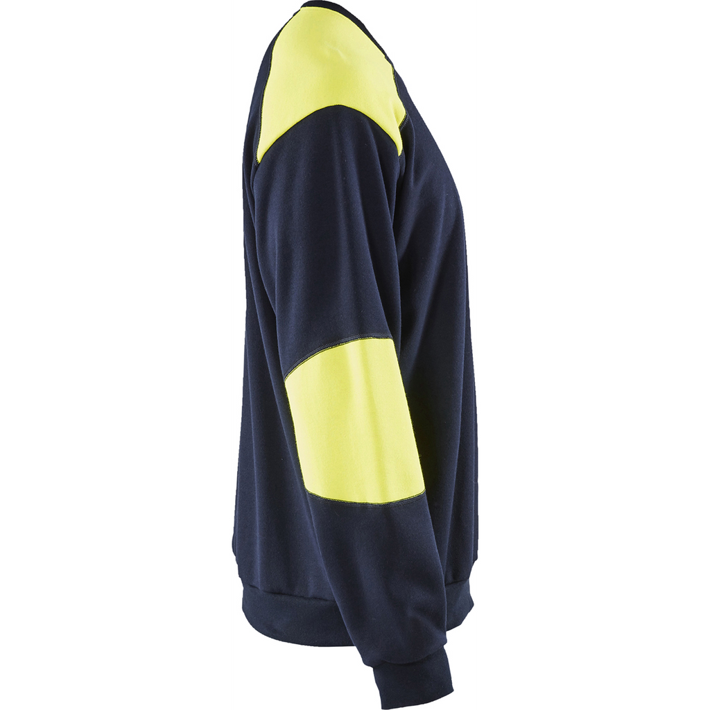Blaklader Flame Resistant Sweatshirt, Navy/Yellow (2)